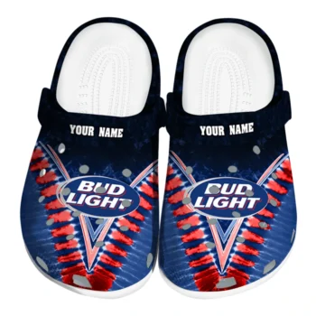 customized bud light crest blue red clogs best selling hey clogs