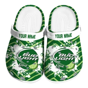 customized bud light green splash green white clogs best selling hey clogs