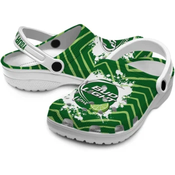 customized bud light green splash green white clogs high quality hey clogs