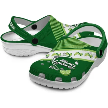 customized bud light lime green white clogs high quality hey clogs