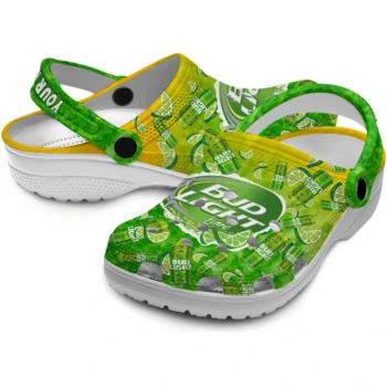 customized bud light lime scatter green yellow clogs high quality hey clogs