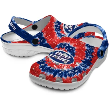customized bud light splash red blue clogs high quality hey clogs