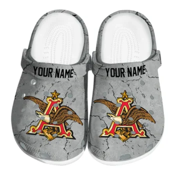 customized budweiser eagle icon gray clogs best selling hey clogs