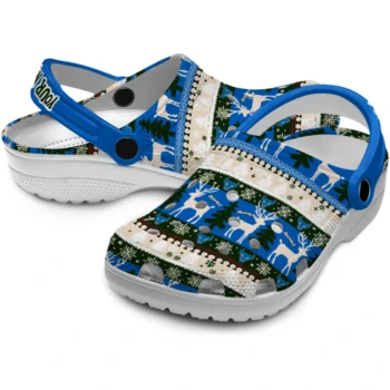 customized buffalo bulls christmas motif clogs high quality