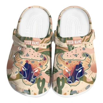 customized buffalo bulls desert cactus pattern clogs best selling