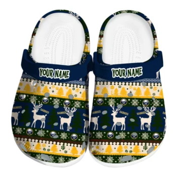 customized buffalo sabres christmas motif clogs best selling