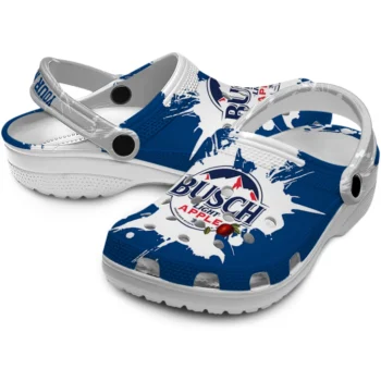 customized busch light apple burst blue white clogs high quality hey clogs