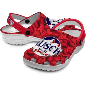 customized busch light apple flavor red clogs high quality hey clogs