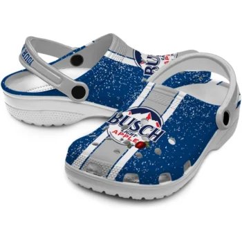customized busch light apple label blue gray clogs high quality hey clogs