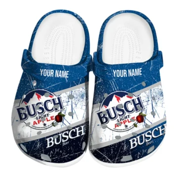 customized busch light apple tasty blue white clogs best selling hey clogs
