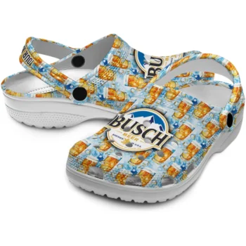 customized busch light bubbly beer blue yellow clogs high quality hey clogs