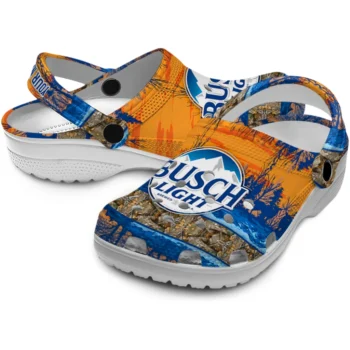 customized busch light busch sunset orange blue clogs high quality hey clogs