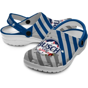 customized busch light custom text blue gray clogs high quality hey clogs