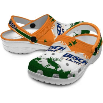 customized busch light the trophy can orange green clogs high quality hey clogs