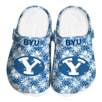 customized byu cougars snowflake mosaic clogs best selling