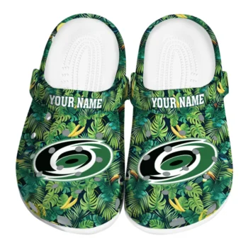 customized carolina hurricanes tropical leaves clogs best selling