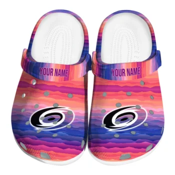 customized carolina hurricanes wavy stripes clogs best selling