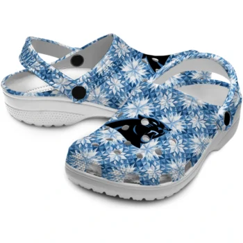customized carolina panthers snowflake mosaic clogs high quality