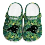 customized carolina panthers tropical leaves clogs best selling