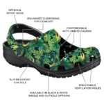 customized carolina panthers tropical leaves clogs best selling