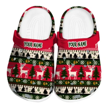 customized chicago blackhawks christmas motif clogs best selling