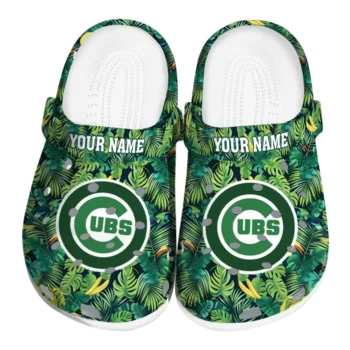 customized chicago cubs tropical leaves clogs best selling
