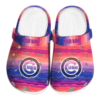 customized chicago cubs wavy stripes clogs best selling