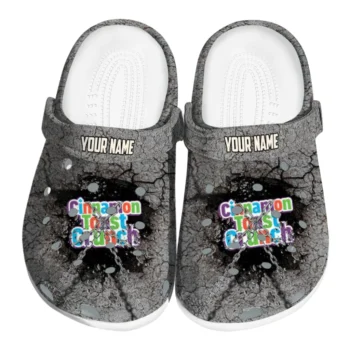 customized cinamon toast crunch crack texture gray black clogs best selling hey clogs