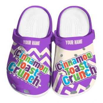 customized cinamon toast crunch letters purple beige clogs best selling hey clogs