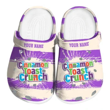 customized cinamon toast crunch logo crunch purple beige clogs best selling hey clogs