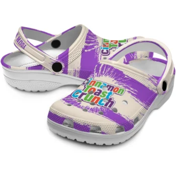 customized cinamon toast crunch logo crunch purple beige clogs high quality hey clogs
