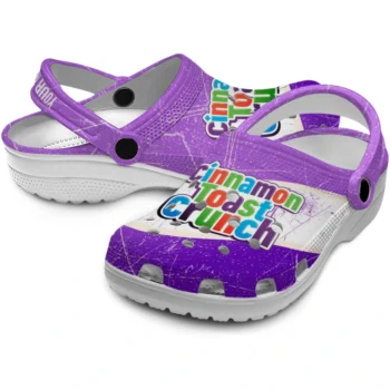 customized cinamon toast crunch logo focus purple white clogs high quality hey clogs