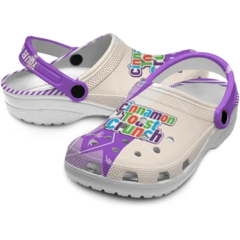 customized cinamon toast crunch mosaic pattern purple beige clogs high quality hey clogs