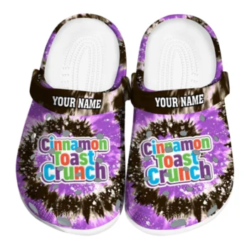 customized cinamon toast crunch tie burst purple black clogs best selling hey clogs