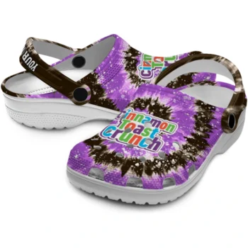 customized cinamon toast crunch tie burst purple black clogs high quality hey clogs