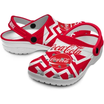 customized coca cola ball stripe red white clogs high quality hey clogs