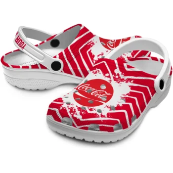 customized coca cola brush paint red white clogs high quality hey clogs