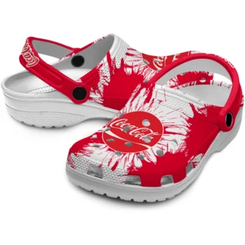 customized coca cola logo splash red white clogs high quality hey clogs