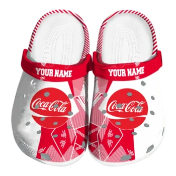 customized coca cola mosaic pattern red white clogs best selling hey clogs