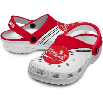 customized coca cola red stripes red white clogs high quality hey clogs