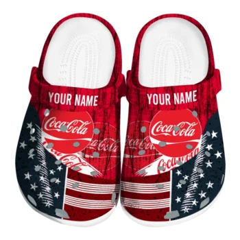 customized coca cola usa flags red blue clogs best selling hey clogs