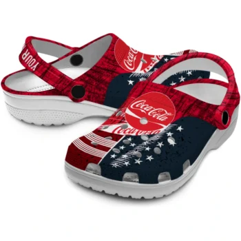 customized coca cola usa flags red blue clogs high quality hey clogs
