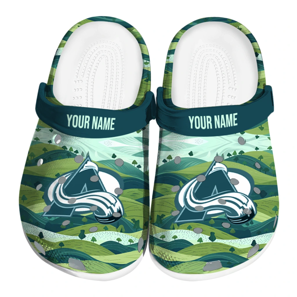 customized colorado avalanche hills illustration clogs best selling customized colorado avalanche hills illustration clogs best selling