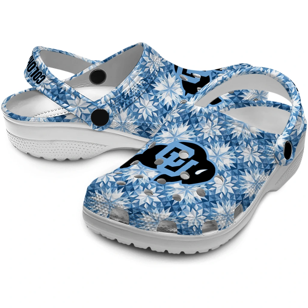 customized colorado buffaloes snowflake mosaic clogs high quality customized colorado buffaloes snowflake mosaic clogs high quality