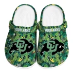 customized colorado buffaloes tropical leaves clogs best selling