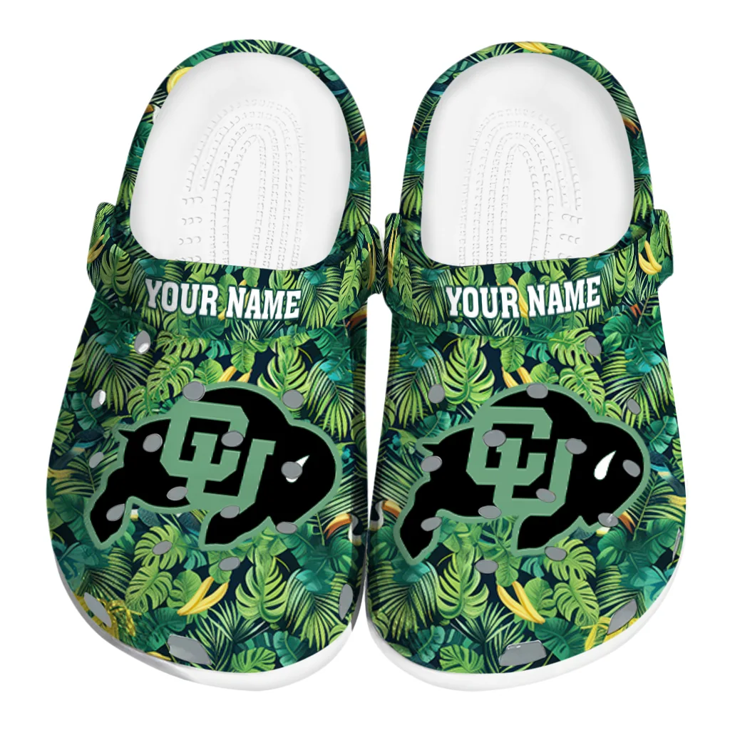 customized colorado buffaloes tropical leaves clogs best selling customized colorado buffaloes tropical leaves clogs best selling