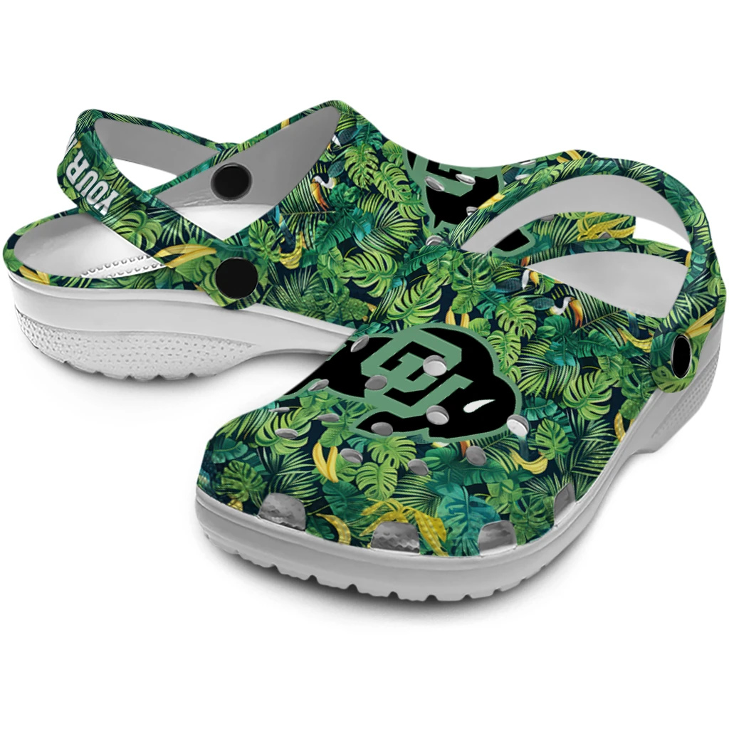 customized colorado buffaloes tropical leaves clogs high quality customized colorado buffaloes tropical leaves clogs high quality