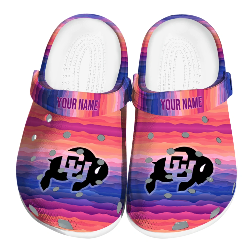customized colorado buffaloes wavy stripes clogs best selling customized colorado buffaloes wavy stripes clogs best selling