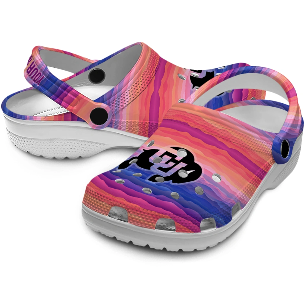 customized colorado buffaloes wavy stripes clogs high quality customized colorado buffaloes wavy stripes clogs high quality
