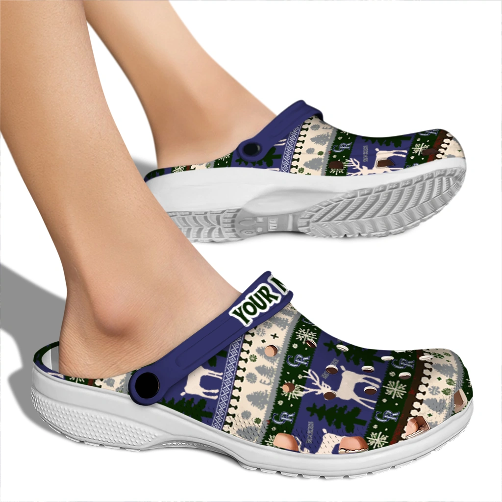 customized colorado rockies christmas motif clogs fashion forward customized colorado rockies christmas motif clogs fashion forward